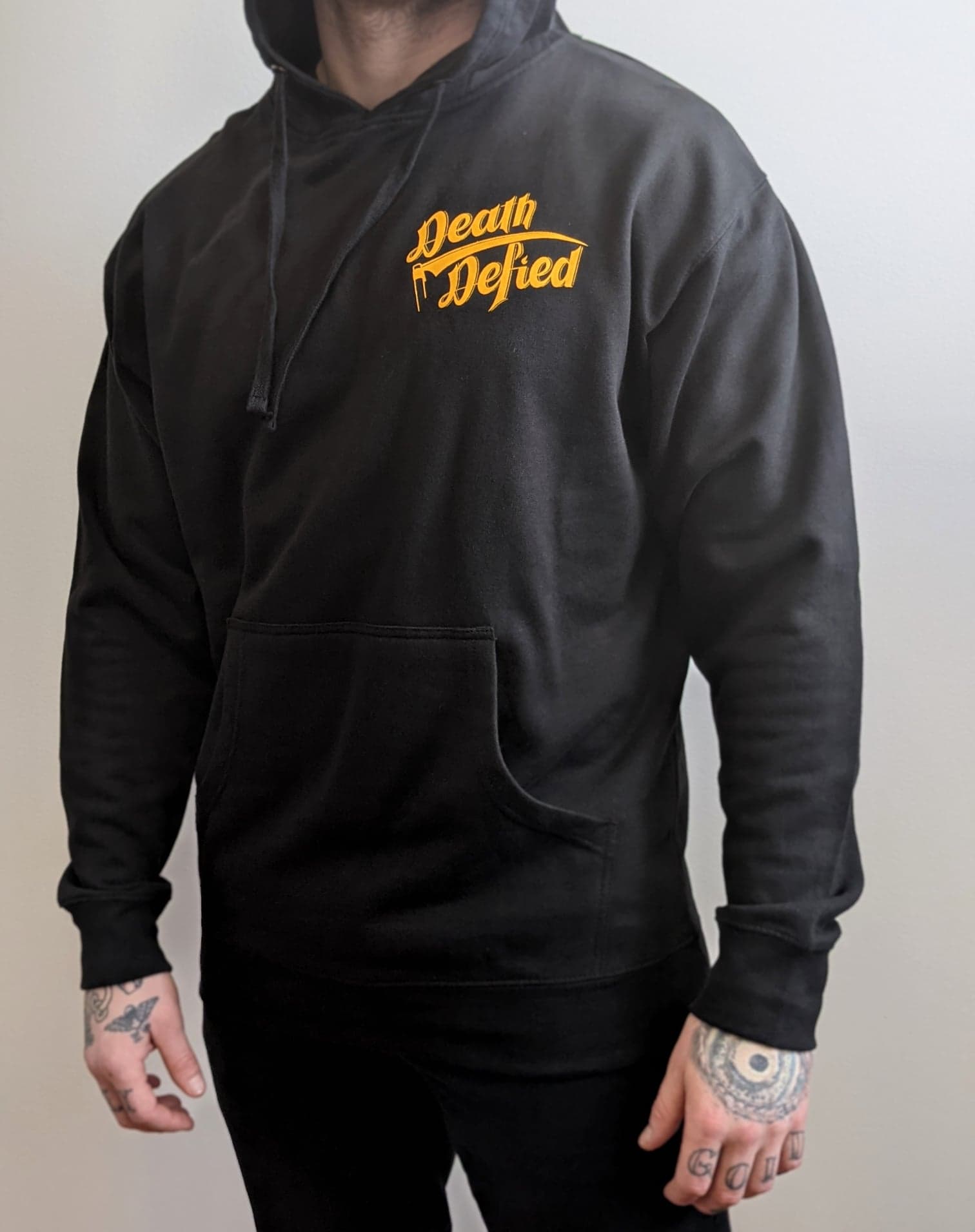 Yellow on black OG pullover hoodie